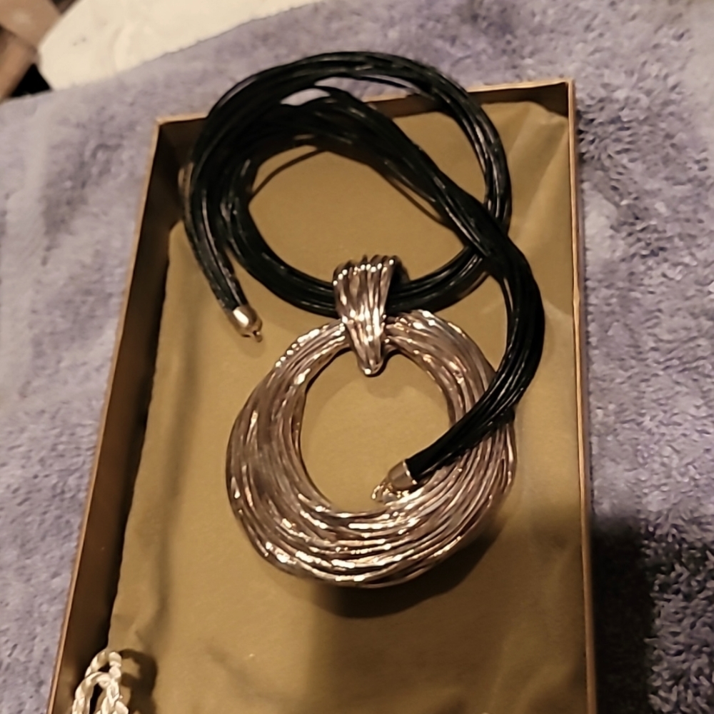 Sterling silver Enso Necklace